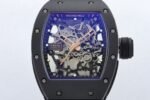 RM035-02 Real Black NTPT ZF 1:1 Best Edition Skeleton Dial On Black Rubber Strap Real Super Clone RMAL1 V7 - Image 2