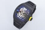 RM035 AMERICAS MANUAL CARBON/BLACK CERAMIC ZF 1:1 BEST EDITION SKELETON DIAL ON BLACK RUBBER STRAP SUPER CLONE RMUL1 - Image 3