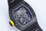 RM035 AMERICAS MANUAL CARBON/BLACK CERAMIC ZF 1:1 BEST EDITION SKELETON DIAL ON BLACK RUBBER STRAP SUPER CLONE RMUL1 - Image 8