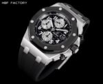 ROYAL OAK OFFSHORE 42MM CERAMIC BEZEL SS HBF BEST EDITION BLACK DIAL ON BLACK/RED RUBBER STRAP A3126 - Image 4