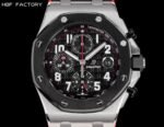 ROYAL OAK OFFSHORE 42MM CERAMIC BEZEL SS HBF BEST EDITION BLACK DIAL ON BLACK/RED RUBBER STRAP A3126 - Image 2