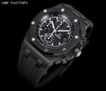 Royal Oak Offshore 44mm Black Ceramic APJF 1:1 Best Edition Black Dial on Black Rubber Strap A3126 - Image 3