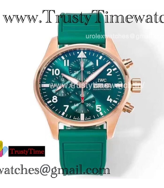 IW388110 TWF 41MM Rose gold case Green dial Green rubber strap Movement 7750