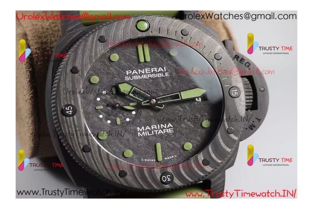 PAM00961 CARBOTECH VSF 1:1 BEST EDITION CARBON DIAL ON RUBBER STRAP P.9010 CLONE (FREE LEATHER STRAP)