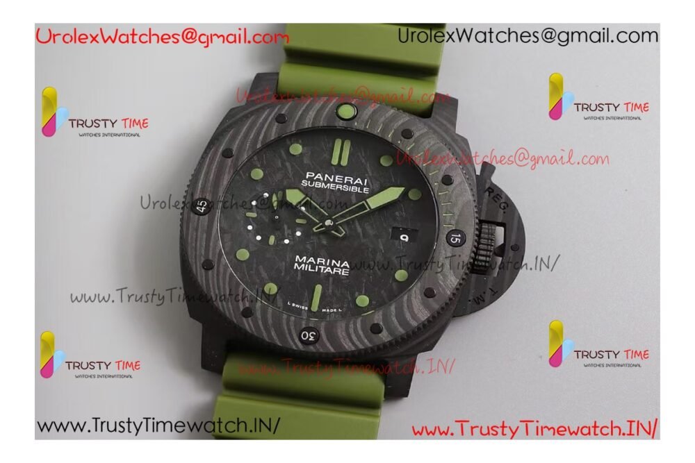 PAM00961 CARBOTECH VSF 1:1 BEST EDITION CARBON DIAL ON RUBBER STRAP P.9010 CLONE (FREE LEATHER STRAP) - Image 8