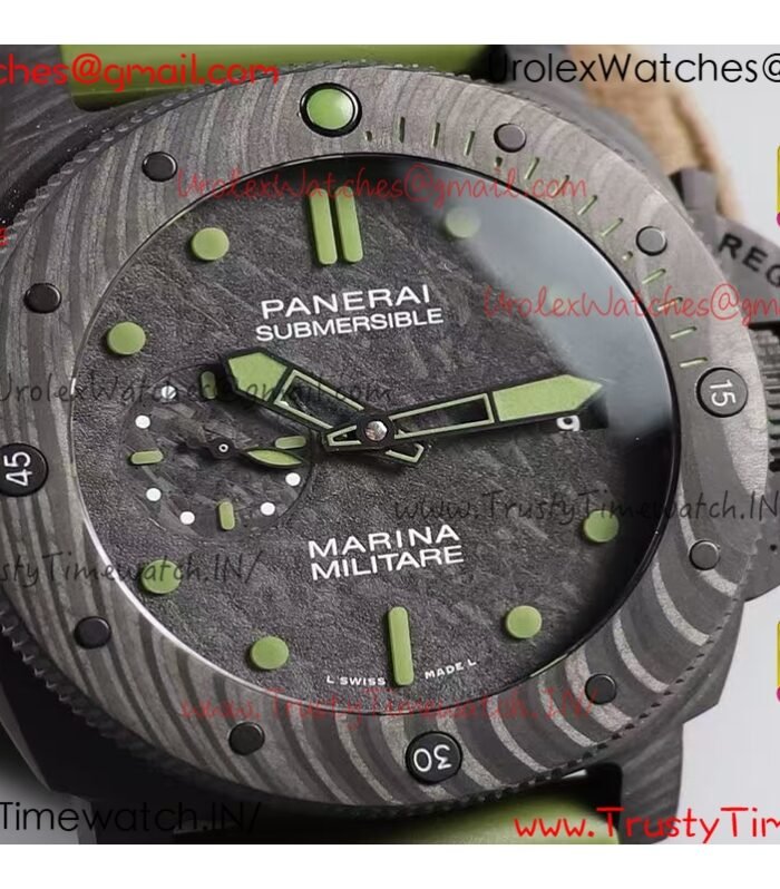 PAM00961 CARBOTECH VSF 1:1 BEST EDITION CARBON DIAL ON RUBBER STRAP P.9010 CLONE (FREE LEATHER STRAP)