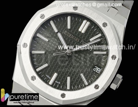 Royal Oak 41mm 15500 SS APSF 1:1 Best Edition Green Textured Dial on SS Bracelet SA4302 Super Clone