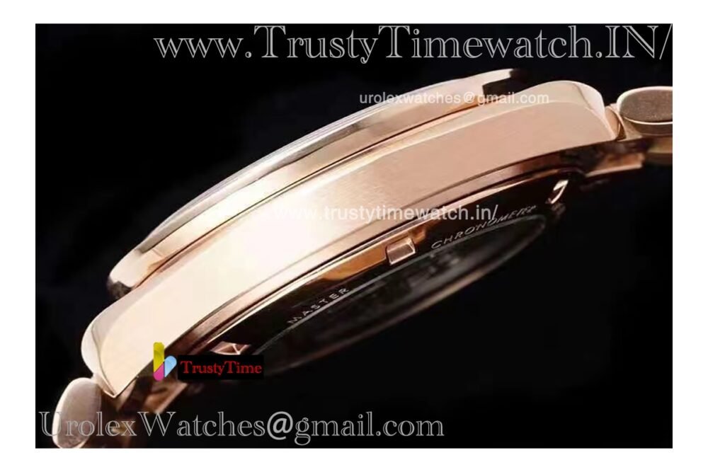 Speedmaster Moon 42mm Black dial 18K gold/black case Rose gold stainless steel strap Automatic movement 3861 - Image 6