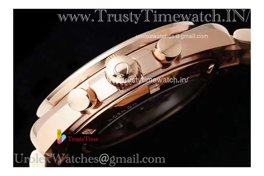 Speedmaster Moon 42mm Black dial 18K gold/black case Rose gold stainless steel strap Automatic movement 3861 - Image 5