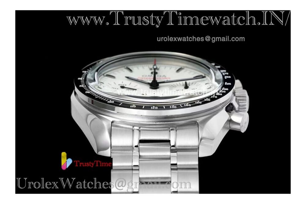 Speedmaster series moon disc 42 mm black ceramic bezel white dial stainless steel strap 3861 movement - Image 2