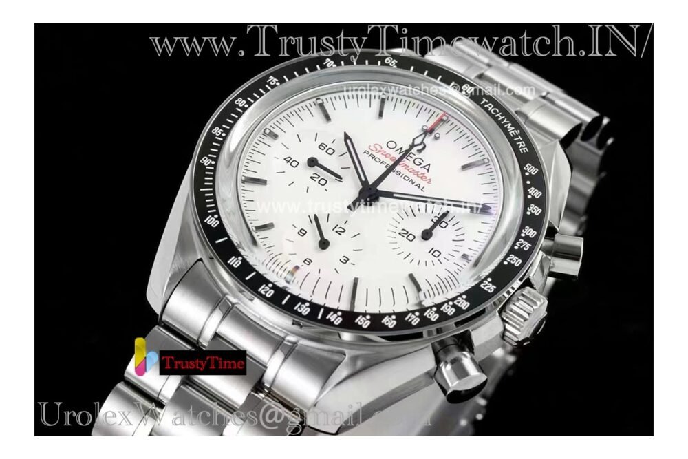 Speedmaster series moon disc 42 mm black ceramic bezel white dial stainless steel strap 3861 movement - Image 9