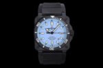 Instruments BR03A Ceramic M+F 1:1 Best Edition Pale Blue Lumed Dial on Rubber Strap MIYOTA 9015 (Free Leather Straps) - Image 4