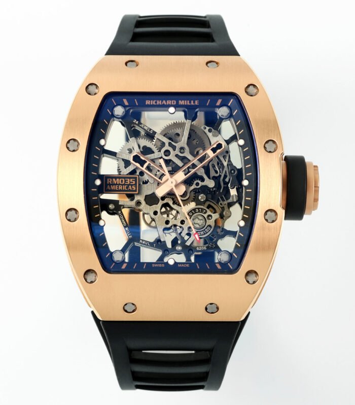 RM035 Americas Manual RG ZF 1:1 Best Edition Skeleton Dial On Black Rubber Strap Super Clone RMUL1