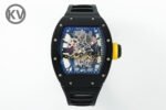 RM035 Americas Black Ceramic SONIC Best Edition Skeleton Dial on Black Rubber Strap Clone RMUL1