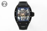 RM035-02 Real Black NTPT ZF 1:1 Best Edition Skeleton Dial On Black Rubber Strap Real Super Clone RMAL1 V7