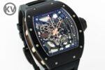 RM035-02 Real Black NTPT ZF 1:1 Best Edition Skeleton Dial On Black Rubber Strap Real Super Clone RMAL1 V7 - Image 2