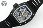 RM035-02 Real Black NTPT ZF 1:1 Best Edition Skeleton Dial On Black Rubber Strap Real Super Clone RMAL1 V7 - Image 8