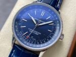 Navitimer 1 Automatic 41mm SS BLSF 1:1 Best Edition Blue Dial on Blue Leather Strap A2824 - Image 3
