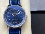 Navitimer 1 Automatic 41mm SS BLSF 1:1 Best Edition Blue Dial on Blue Leather Strap A2824