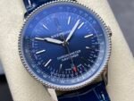Navitimer 1 Automatic 41mm SS BLSF 1:1 Best Edition Blue Dial on Blue Leather Strap A2824 - Image 2