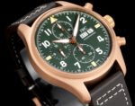 Pilot Chrono Spitfire IW377726 SS ZF 1:1 Best Edition Green Dial on Brown Leather Strap A7750 - Image 2