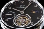 Portuguese Tourbillon SS AXF Black Dial Sliver Numbers moonphase on Black Leather Strap - Image 5