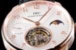 Portuguese Tourbillon Power Reserve RG AXF White Dial RG Numbers moonphase on Black Leather Strap - Image 6
