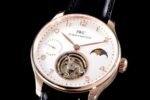 Portuguese Tourbillon Power Reserve RG AXF White Dial RG Numbers moonphase on Black Leather Strap - Image 3