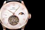 Portuguese Tourbillon Power Reserve RG AXF White Dial RG Numbers moonphase on Black Leather Strap - Image 4