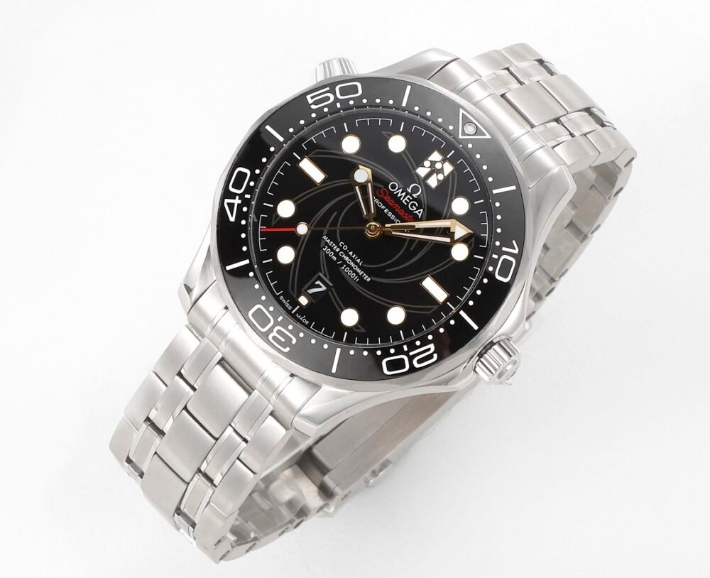 Seamaster Diver 300M ZF 1:1 Best Edition Black Ceramic Bezel Black Ceramic Dial on SS Bracelet A8800 - Image 3