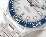Seamaster Diver 300M B50F Blue Ceramic White Dial on SS Bracelet A8800 (Free Rubber Strap) - Image 5