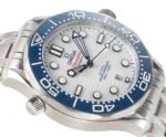 Seamaster Diver 300M B50F Blue Ceramic White Dial on SS Bracelet A8800 (Free Rubber Strap) - Image 4
