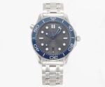 Seamaster Diver 300M ZF 1:1 Best Edition Blue Ceramic Gray Dial on SS Bracelet A8800