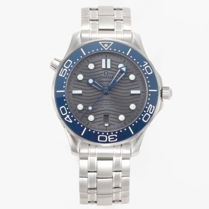 Seamaster Diver 300M ZF 1:1 Best Edition Blue Ceramic Gray Dial on SS Bracelet A8800