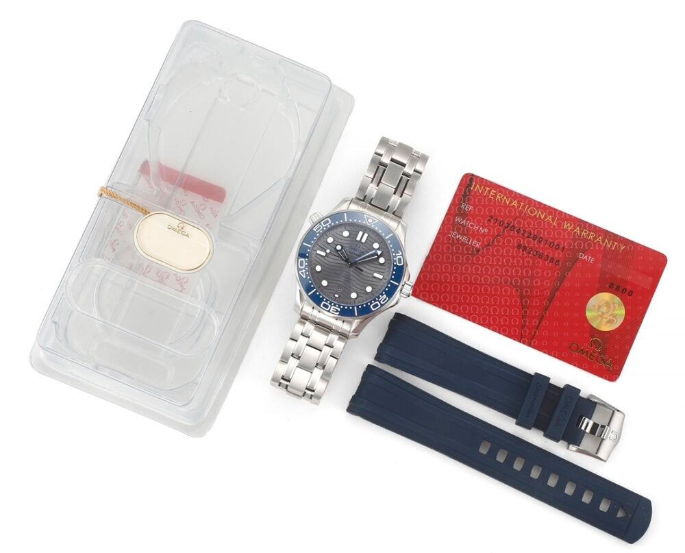Seamaster Diver 300M ZF 1:1 Best Edition Blue Ceramic Gray Dial on SS Bracelet A8800 - Image 9
