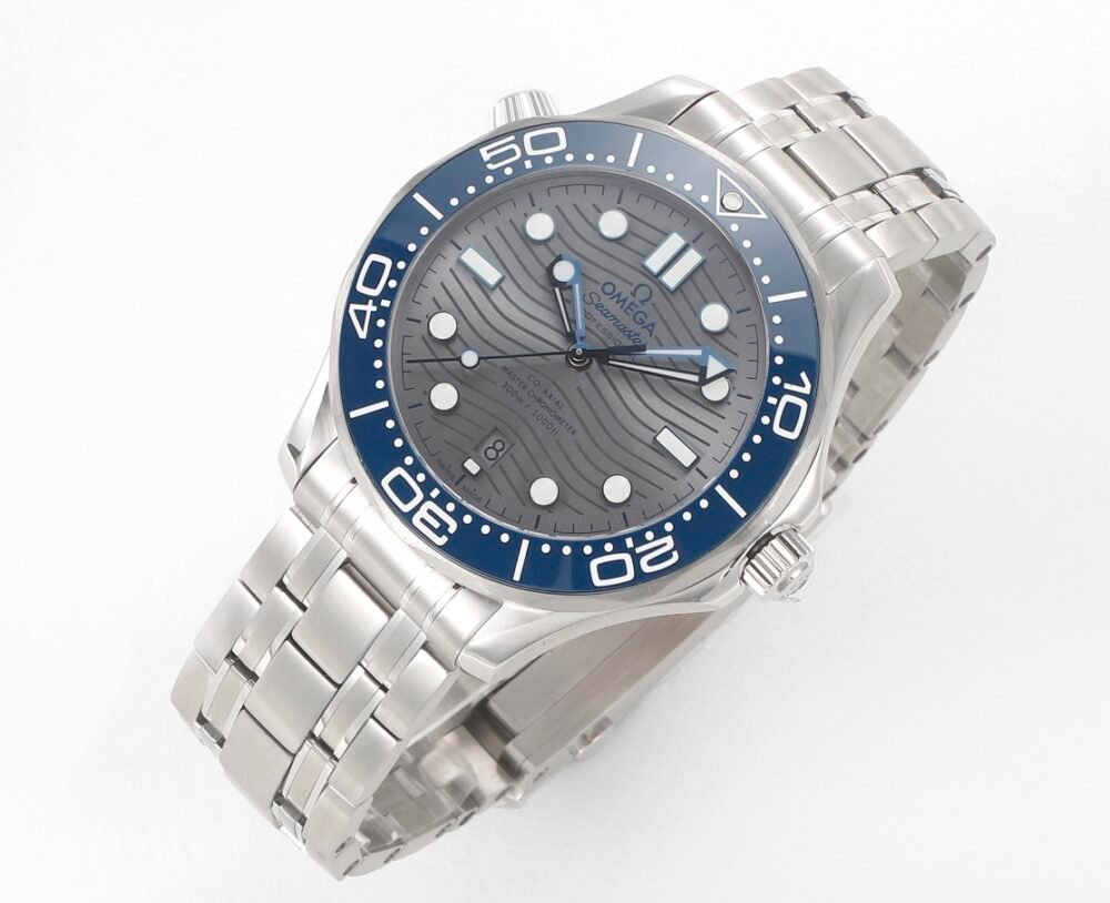 Seamaster Diver 300M ZF 1:1 Best Edition Blue Ceramic Gray Dial on SS Bracelet A8800 - Image 3