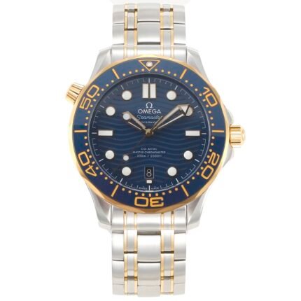 Seamaster Diver 300M SS/RG B50F Blue Ceramic Blue Dial on SS/RG Bracelet A8800 (Free Rubber Strap)