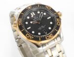 Seamaster Diver 300M SS/RG B50F Black Ceramic Black Dial on SS/RG Bracelet A8800 (Free Rubber Strap) - Image 2