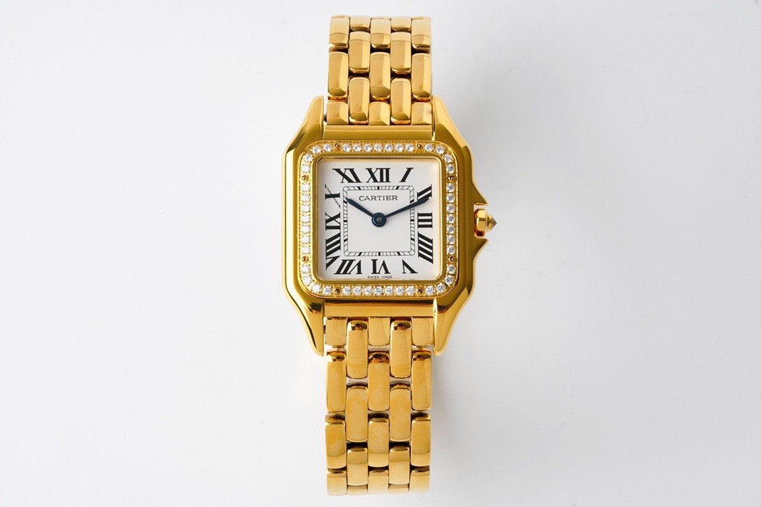 Panthère Secrete Ladies 22mm Diamond Bezel RG 8848F 1:1 Best Edition White Dial on RG Bracelet Ronda Quartz