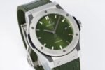 Classic Fusion 42mm Titanium JJZF 1:1 V2 Best Edition Green Dial On Green Gummy Strap - Image 2