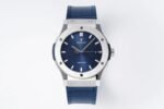 Classic Fusion 42mm Titanium JJZF 1:1 V2 Best Edition Blue Dial On Blue Gummy Strap