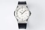 Classic Fusion 42mm Titanium JJZF 1:1 V2 Best Edition White Dial On Black Gummy Strap