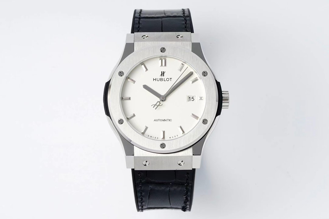 Classic Fusion 42mm Titanium JJZF 1:1 V2 Best Edition White Dial On Black Gummy Strap