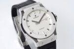 Classic Fusion 42mm Titanium JJZF 1:1 V2 Best Edition White Dial On Black Gummy Strap - Image 2