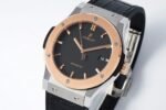 Classic Fusion 42mm RG JJZF 1:1 Best Edition Gray Dial On Black Gummy Strap - Image 3
