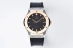 Classic Fusion 42mm RG JJZF 1:1 Best Edition Gray Dial On Black Gummy Strap