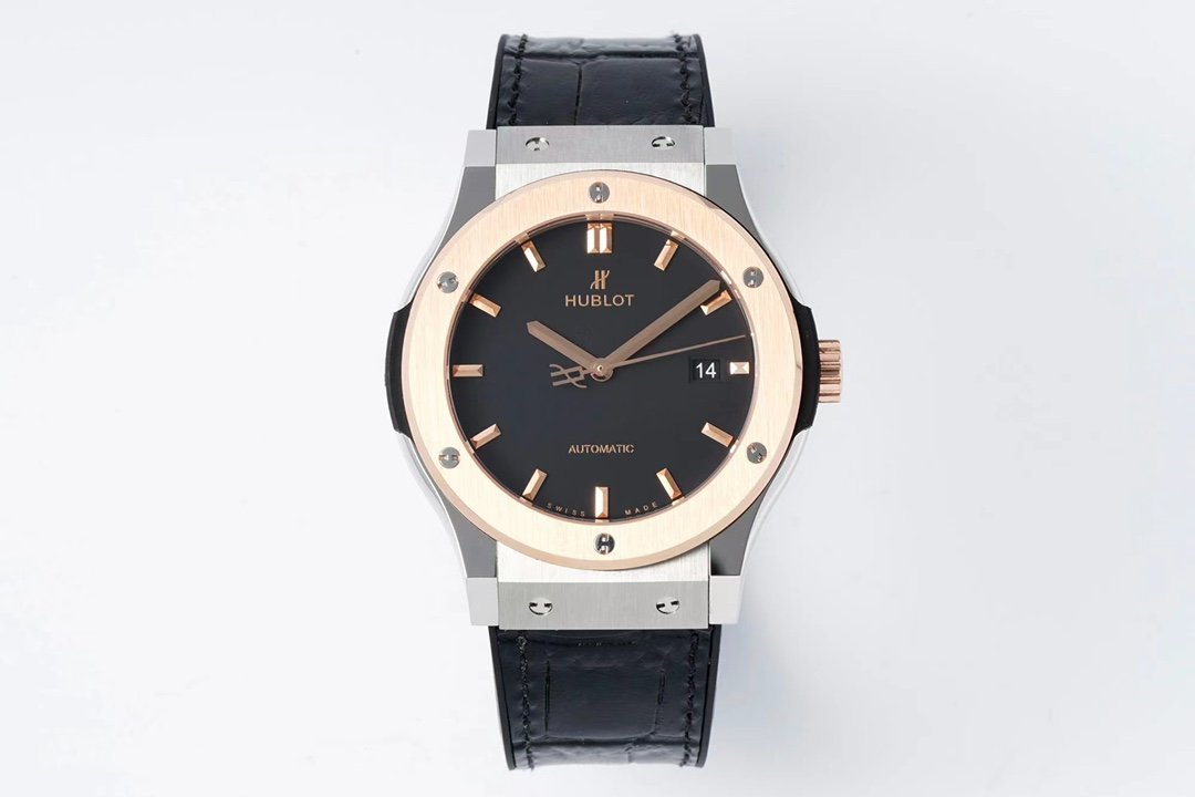 Classic Fusion 42mm Ceramic/RG JJZF 1:1 Best Edition Black Carbon Dial On Black Gummy Strap