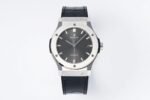 Classic Fusion 42mm Titanium JJZF 1:1 V2 Best Edition Gray Dial On Black Gummy Strap