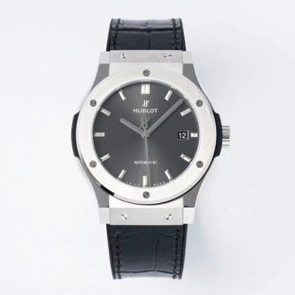 Classic Fusion 42mm Titanium JJZF 1:1 V2 Best Edition Gray Dial On Black Gummy Strap