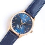 Master Ultra Thin Small Second SS ZF 1:1 Best Edition Golden Dial on Blue Leather Strap A896 - Image 3